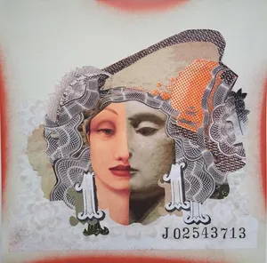 Iberia 1, 2021, kolaż, papier, 24 x 24 cm