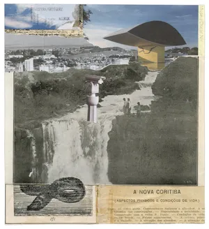 Widzenie powtórne [Brazylia Curitiba], 2019, kolaz papier, 19x17cm