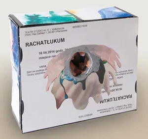 Rachatlukum, kolaz,12,5x15,5x6,5cm z tlem