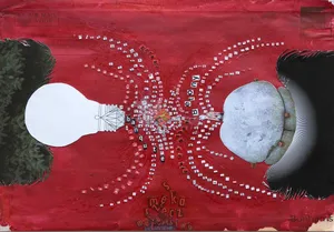 Czerwiec-2010, kolaz, 23x33cm, z cyklu Kronika wypadków galeryjnych