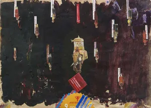 Grudzien-2009, kolaz, 23x32cm, z cyklu Kronika wypadków galeryjnych