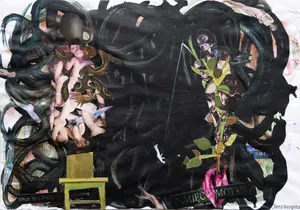 Kwiecien-2010, kolaz, 23x31cm, z cyklu Kronika wypadków galeryjnych