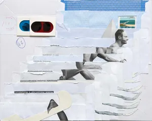 Litopad-2009, kolaz, 21-5x27cm, z cyklu Kronika wypadków galeryjnych