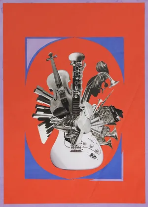 Oddźwięki 1, 2022, kolaz na papierze, 70x50 cm, fot. Adam Gut