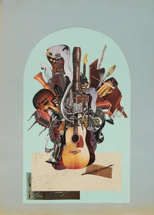 Oddźwięki 3, 2022, kolaz na papierze, 70x50 cm, fot. Adam Gut