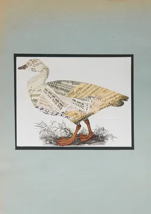 Oddźwięki 5, 2022, kolaz na papierze, 50x35 cm, fot. Adam Gut