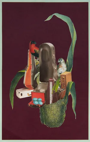 Oddźwięki 7, 2022, kolaz na papierze, 34x21 cm, fot. Adam Gut