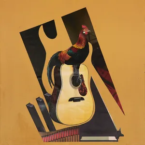 Oddźwięki 9, 2022, kolaz na plotnie, 50x50 cm, fot. Adam Gut