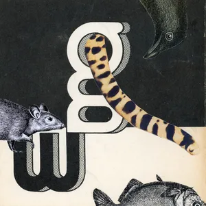 Bestiarium, kolaż, papier