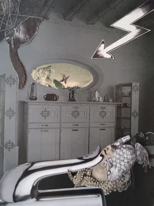 Kosmos, kolaż, papier