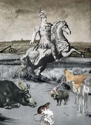 Dziennik, kolaż, papier