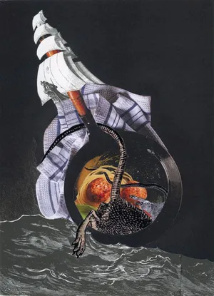 Zdarzenia na brygu Banbury, kolaż, papier