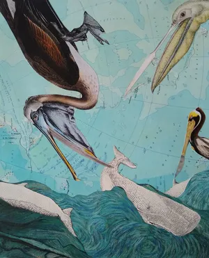 Zdarzenia na brygu Banbury, kolaż, papier