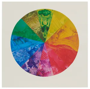 Po kole barw, kolaż, 50x50cm