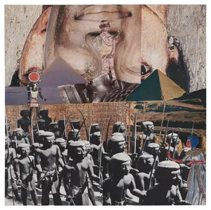 Po kole barw - luty, kolaż, 49.7x49.8cm