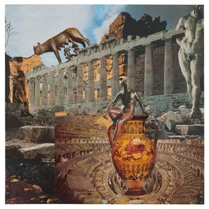 Po kole barw - marzec, kolaż, 49.7x49.7cm