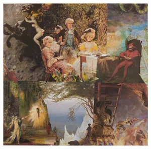 Po kole barw - sierpień, kolaż, 50.2x51cm