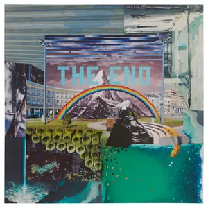 Po kole barw - grudzień, kolaż, 49.5x49.5cm